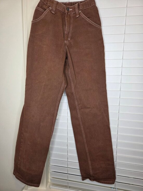 J. Galt Denim - J. Galt Womens Brown Carpenter Pants Size S 100% Cotton Relaxed Fit Denim